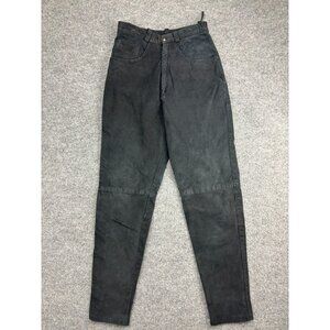 Vintage Dalmys Canadian Suede Leather Pants Women's 5 Black Lined High Waisted